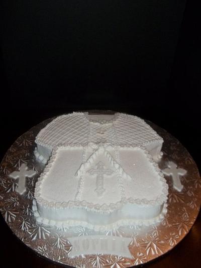 Sparkly White Christening/Baptism Cake - Cake by Teresa