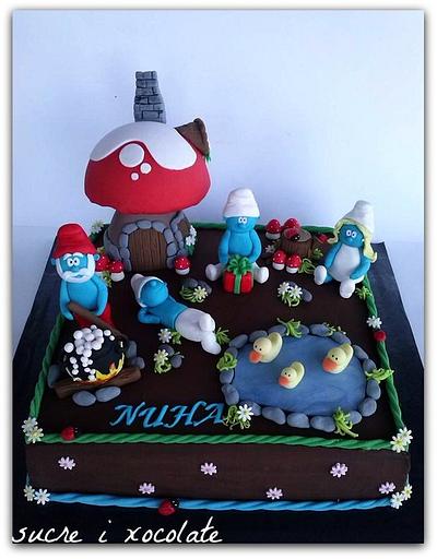 Smurfs - Cake by Pelegrina