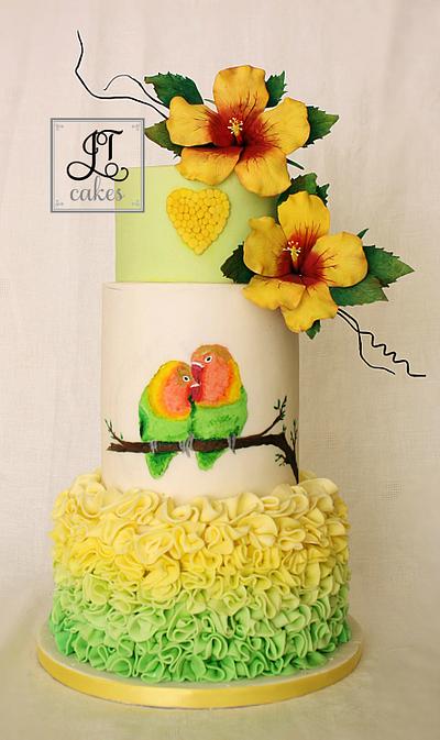 Love Birds Wedding Cake - Cake by JT Cakes
