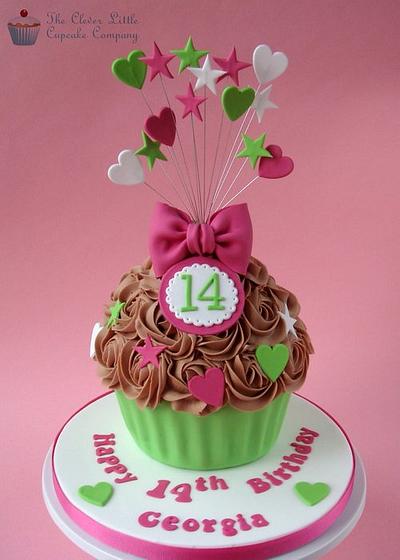 Bright Giant Cupcake - Cake by Amanda’s Little Cake Boutique