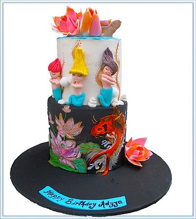 Water Lilies & Mermaids - Cake by Anu