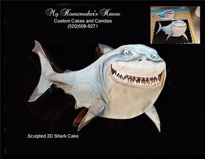 2D Sculpted Shark Cake - Cake by Janis
