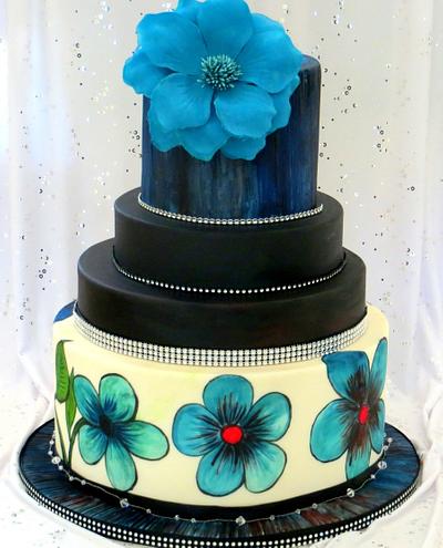 Hand painted wedding cake - Cake by Icing to Slicing