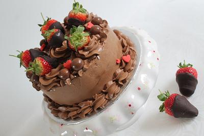 Choc and strawberries - Cake by Zoe's Fancy Cakes