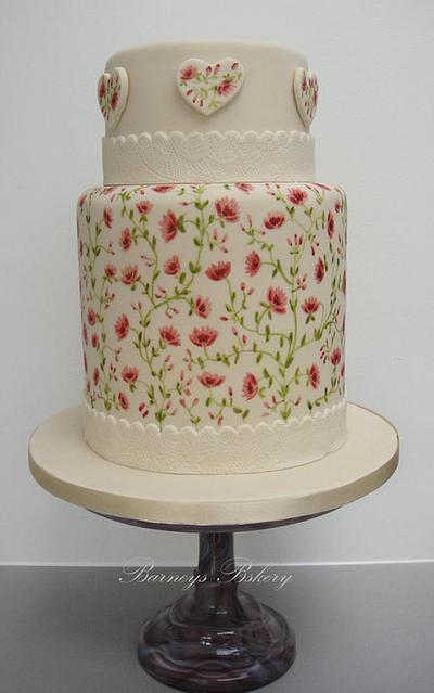 Double Height Painted Cake  - Cake by barneysbakery