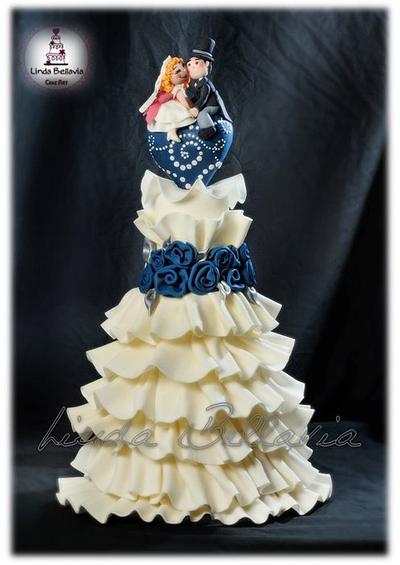 ruffles wedding cake (colette peters inspiration) - Cake by Linda Bellavia Cake Art