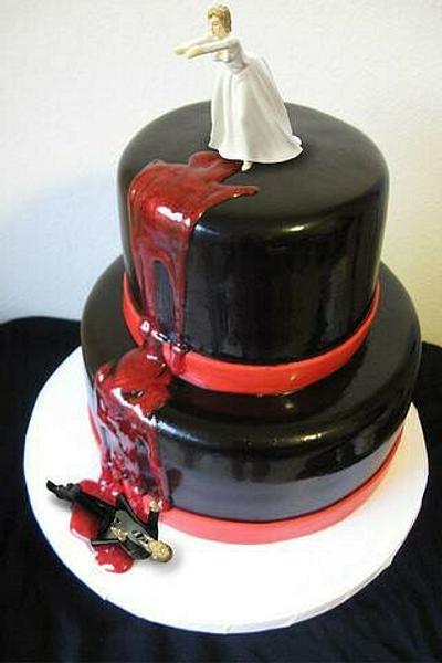 goth wedding  - Cake by Fallenangel