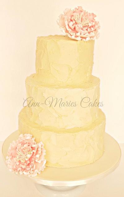 Rustic with Peonies - Cake by Ann-Marie Youngblood
