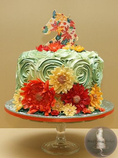 Horse Cake with Rosettes - Cake by Tonya Alvey - MadHouse Bakes