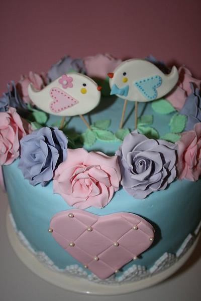 Lovebirds wedding anniversary - Cake by dreamcakes