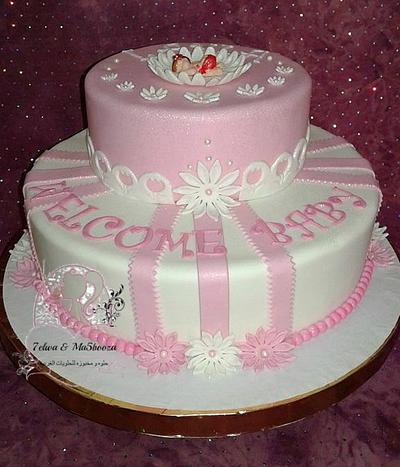 girl baby shower cake - Cake by Zahraa Fayyad