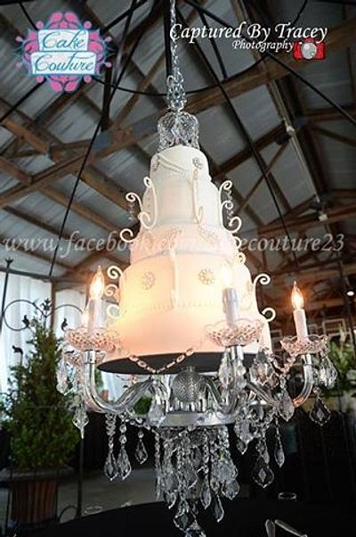 Suspended Chandalier Wedding Cake  - Cake by CakeCouture23