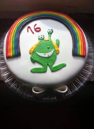 Alien cake.. my first fondant cake! - Cake by Lamura