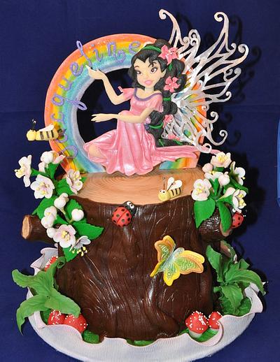 Tree Trunk with fairy - Cake by Svetlana Petrova