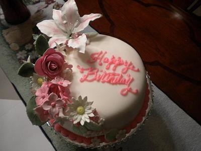Floral Birthday Cake - Cake by Catherine Zimmerman
