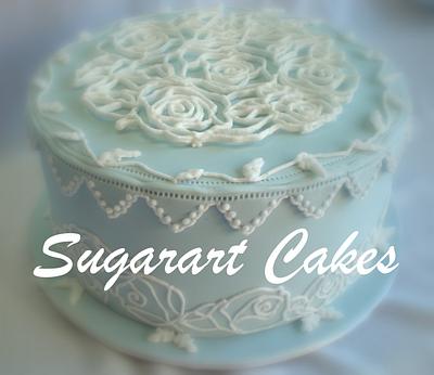 Wedgewood n Roses  - Cake by Sugarart Cakes