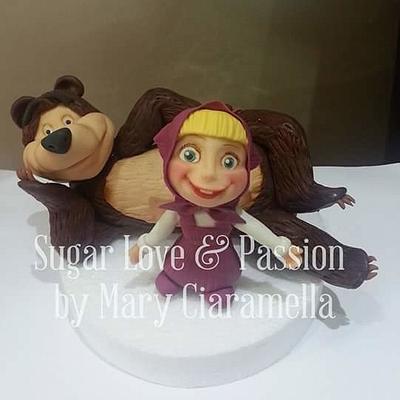 Masha and Bear figurine (Masha e Orso) - Cake by Mary Ciaramella (Sugar Love & Passion)
