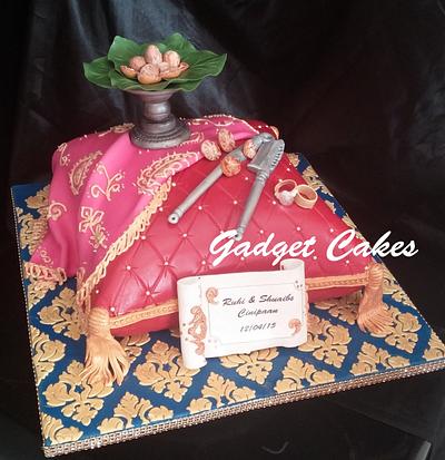 Cinipaan indian engagement pillow cake - Cake by Gadget Cakes