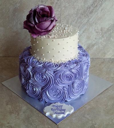 Pearls and Rose  - Cake by Pastry Bag Cake Co