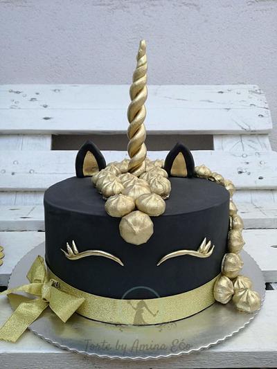 Black & gold unicorn cake - Cake by Torte by Amina Eco