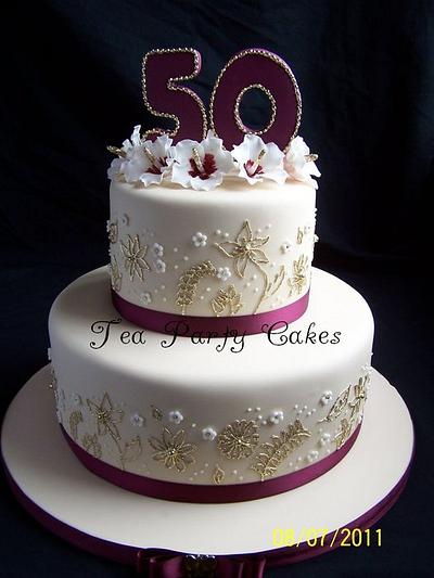 Golden Anniversary - Cake by Tea Party Cakes
