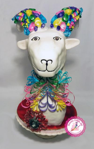 Rambert, the Filigree Goat - Chinese New Year (2015) Year of the Goat - Cake by Becca's Edible Art