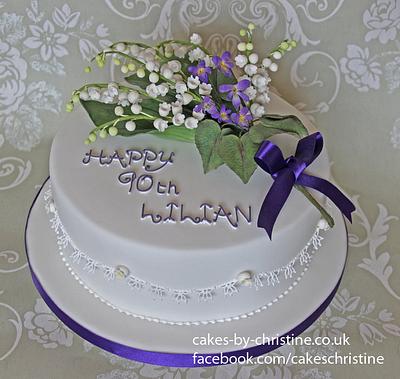 Lily of the valley and violets - Cake by Cakes by Christine