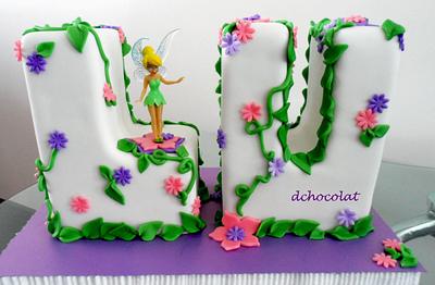 Tinkerbell 3d Letters Cake - Cake by Dchocolat