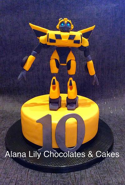 Bumblebee.....Let's Transform........using modelling chocolate. - Cake by Alana Lily Chocolates & Cakes