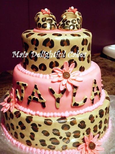 Leopard Print Baby Shower Cake - Cake by Rita's Cakes