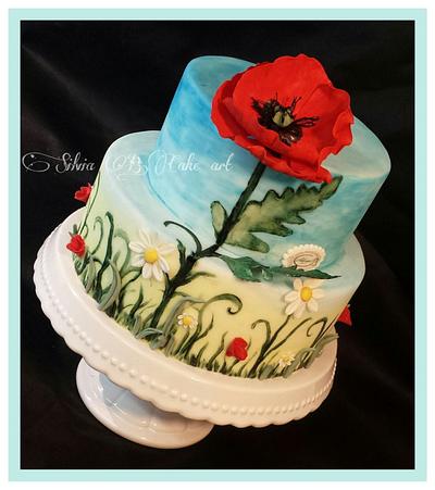 Red poppy - Cake by silvia B.cake art