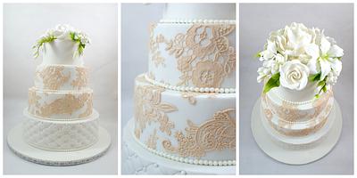 wedding cake whit flowers - Cake by EvelynsCake