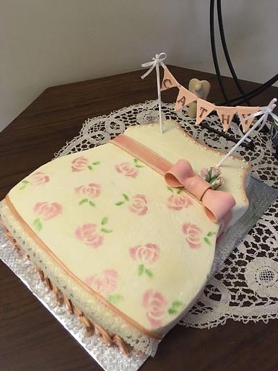 1st birthday cake  dress pattern - Cake by Sweetslice69