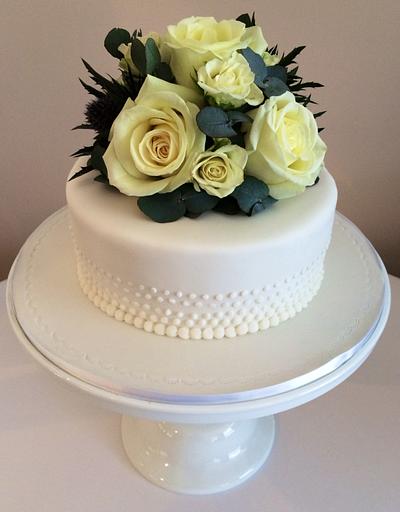 Lemon rose wedding cake - Cake by Ceri's Cakes
