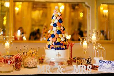 Wedding Macarons Tower Cake - Cake by PunkRockCakes
