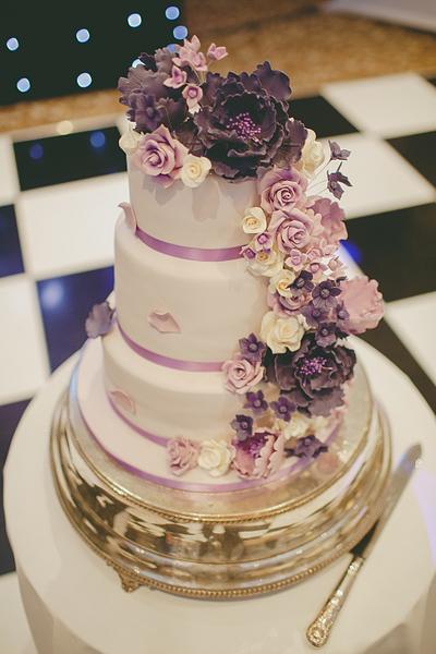 Purple Cascade - Cake by Cakes by Nina Camberley
