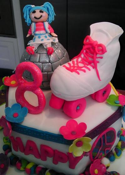 LaLaLoopsy, Disco Party, Roller Skate Cake - Cake by BellaCakes & Confections
