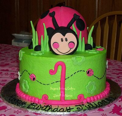 Hot Pink Lady Bug ~ 1st Birthday - Cake by Sugar Sweet Cakes