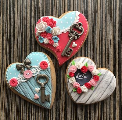 Love heart cookies - Cake by sansil (Silviya Mihailova)