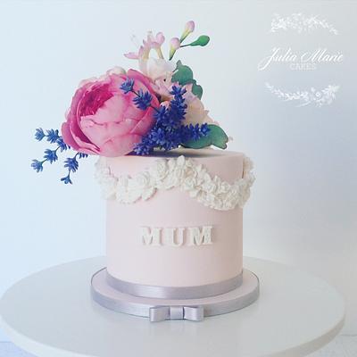 Blush Pink Floral Cake - Cake by Julia Marie Cakes