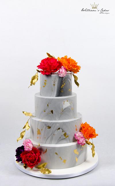 marble gold flowers - Cake by lidian (williams cakes)