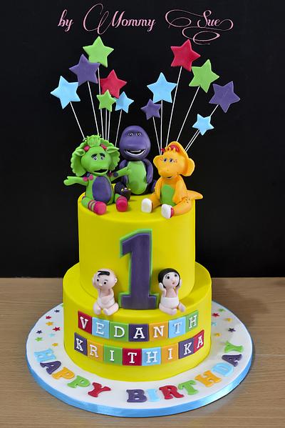 Barney and Twins - Cake by Mommy Sue