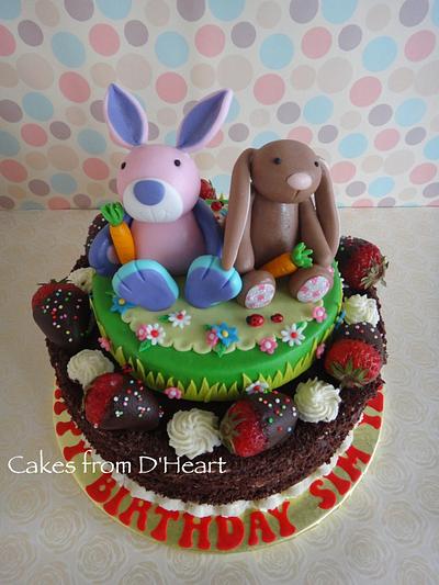 2 Bunnies Cake - Cake by Cakes from D'Heart