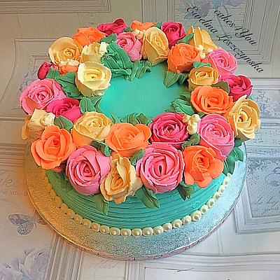 Buttercream flowers cake - Cake by Cakes4you.ewelina