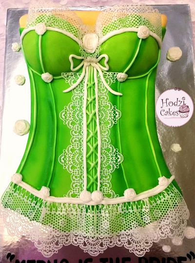 Corset Mint Green Bridal Shower Cake 💚💚💚 - Cake by Hend Taha-HODZI CAKES