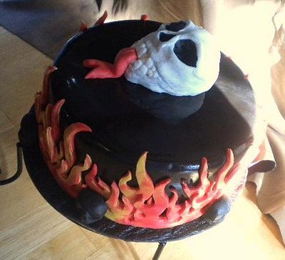 Skull & Flames - Cake by CakeChick