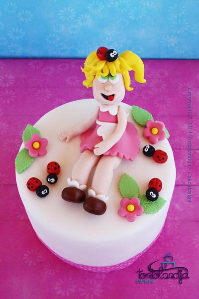 Litlle girl and ladybugs  - Cake by Tortolandija