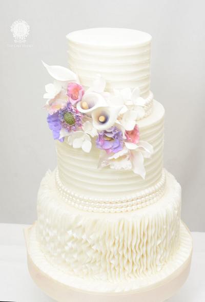 Purple and White Wedding Cake - Cake by Sugarpixy