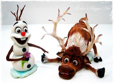 Olaf and Sven by Frozen  - Cake by Galya's Art 