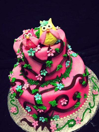 Owls themed Baby shower Cake - Cake by Roxana